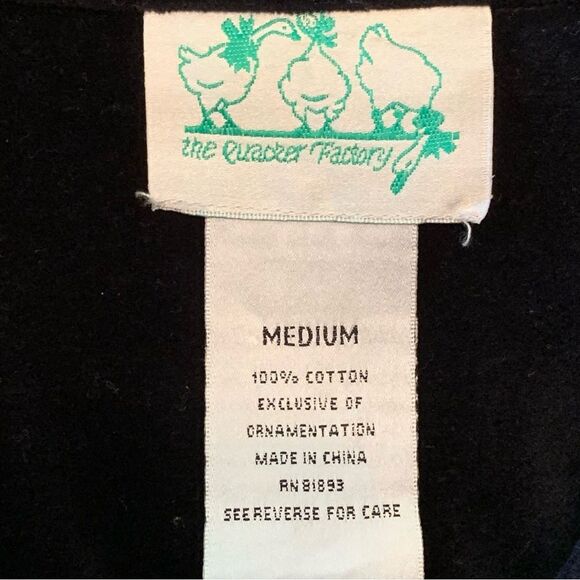 THE QUACKER FACTORY Jacket women’s medium black velvet full zip rhinestone front - Picture 7 of 11